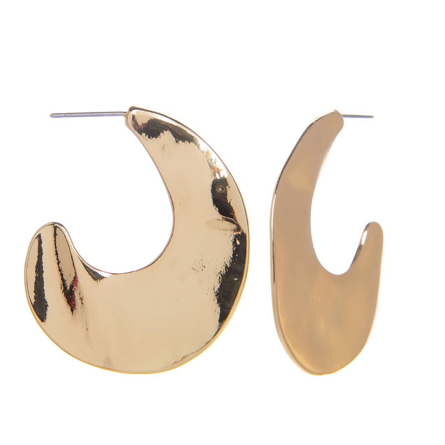Metal Curved Drop Earrings